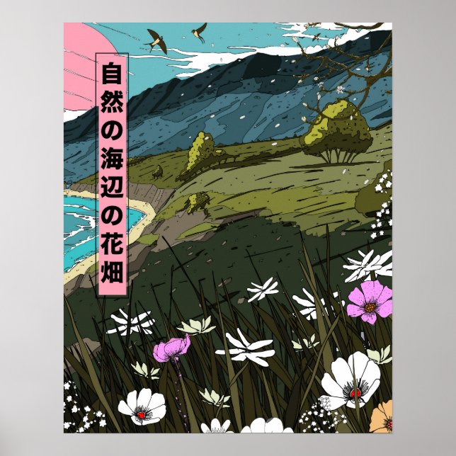 Naturstrandwiese Poster (Vorne)