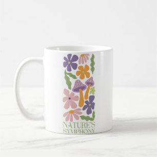 Natursymphonie bunt minimalistische Retro-Blume Kaffeetasse