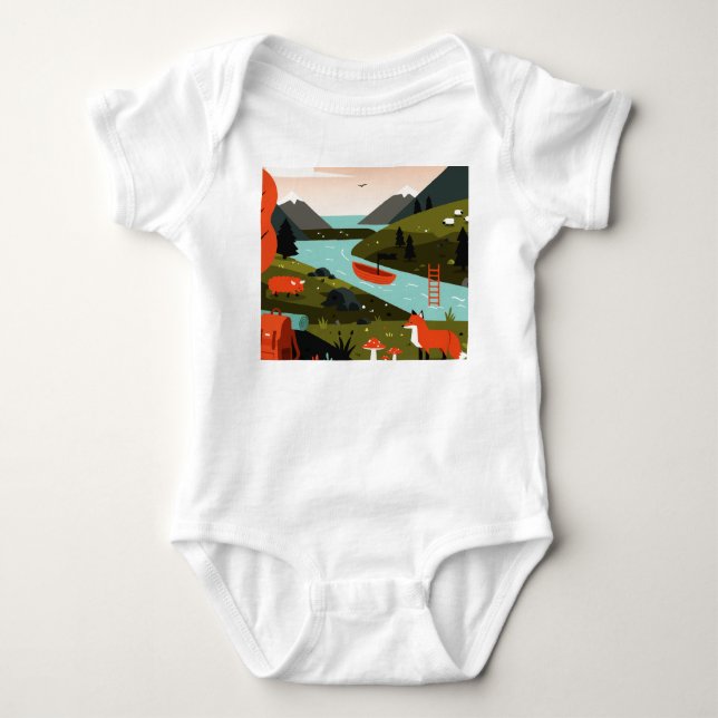 Naturszene einer Wanderung Baby Strampler (Vorderseite)