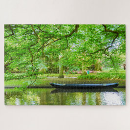 Naturszene mit Schiff und Reflexion, Niederlande Puzzle