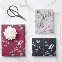 Naturthema Botanische Berries & Blätter Weihnachte