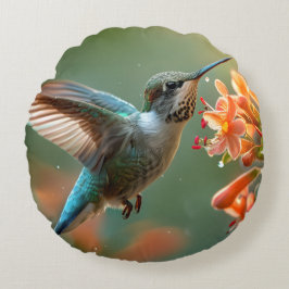 Naturthema Hummingbird Rundes Kissen
