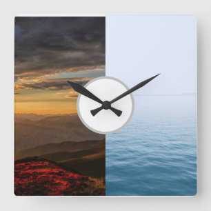 Naturuhr  quadratische wanduhr