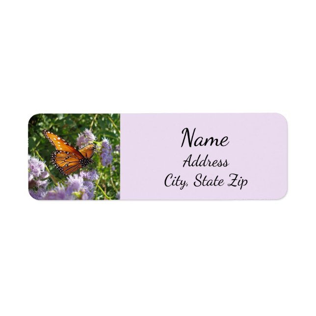 Naturviolette Blumen mit Monarchschmetterling (Vorne)