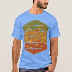 Naturwald Herz Retro Herbst Blätter F T-Shirt