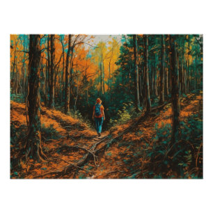 Naturwald-Pfad Digitaler Kunstdownload - Vibra Poster