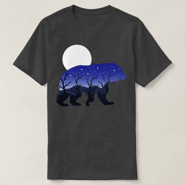 Naturwald Tiermoon Night Brown Bär T-Shirt (Design vorne)