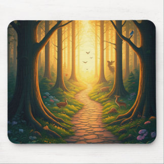 Naturwald- und Vogelmousepad Mousepad