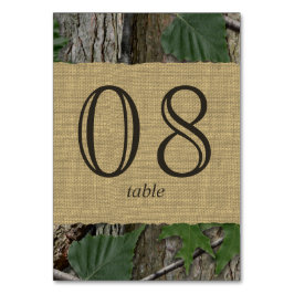 Naturwaldbaumkarte Tischnummer Card