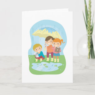 Naturwissenschaft für Kinder im Regen Karte