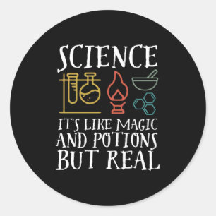 Naturwissenschaften wie Magie und Potion Geek Nerd Runder Aufkleber