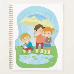Naturwissenschaftliche Studien für Kinder im Regen Planer