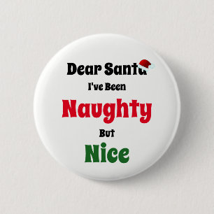 Naughty aber Nice Christmas Button