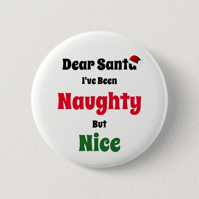 Naughty aber Nice Christmas Button (Vorderseite)