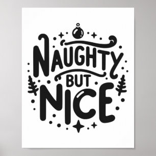 Naughty aber Nice Funny Funny Weihnachten Spaß Poster