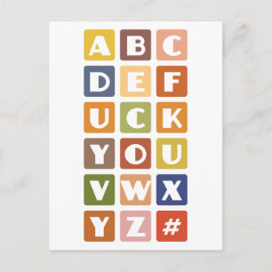 Naughty Alphabets benutzerdefinierte Postkarte