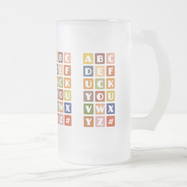 Naughty Alphabets Tasse - wählen Sie Stil & Farbe (Rechts)