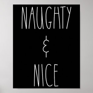 Naughty & Nice Matching Family Christmas Pajam Poster