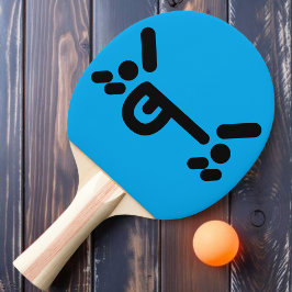 Naughty Angry Face Blue Ping Pong Paddle Tischtennis Schläger