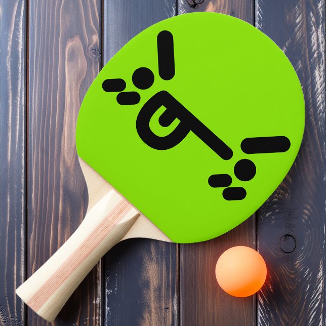 Naughty Angry Face Green Ping Pong Paddle Tischtennis Schläger (Von Creator hochgeladen)