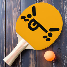 Naughty Angry Face Orange Ping Pong Paddle Tischtennis Schläger