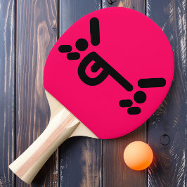 Naughty Angry Face Pink Ping Pong Paddle Tischtennis Schläger