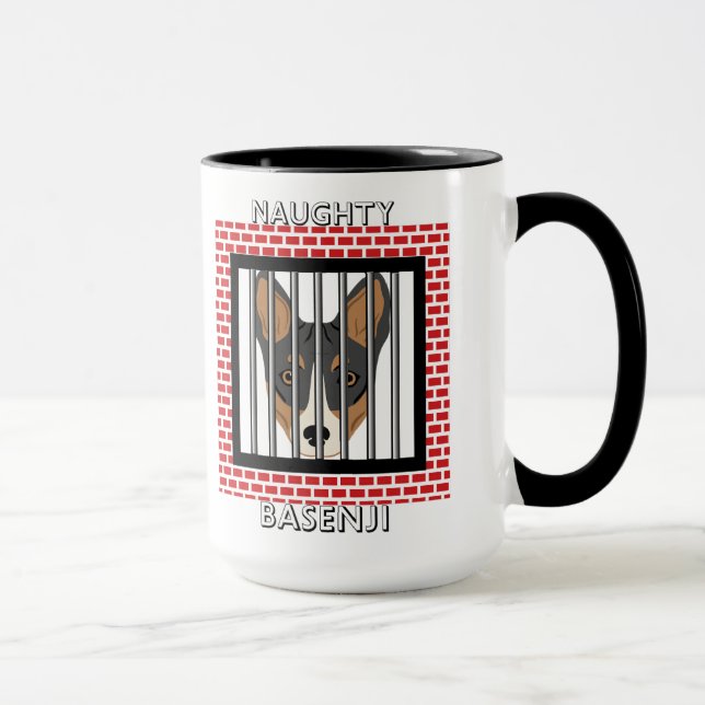 Naughty Basenji Funny Dog Tasse (Rechts)