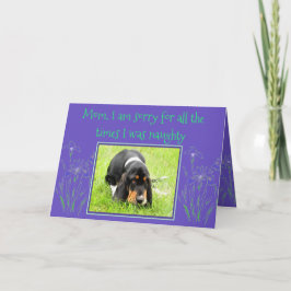 Naughty Basset Hound on Funny Mother Day Card Karte