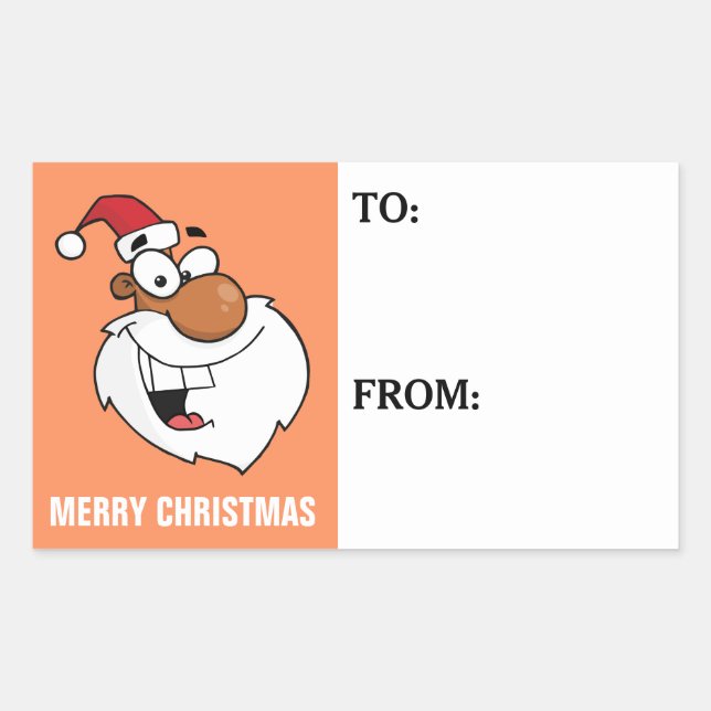 Naughty Black Santa Claus Geschenksticker Rechteckiger Aufkleber (Vorderseite)
