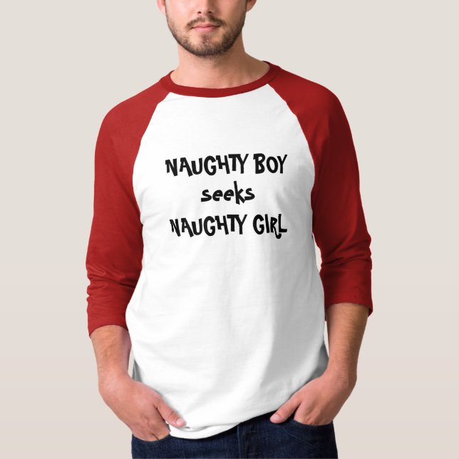 Naughty Boy Holiday Sweatshirt T-Shirt (Vorderseite)