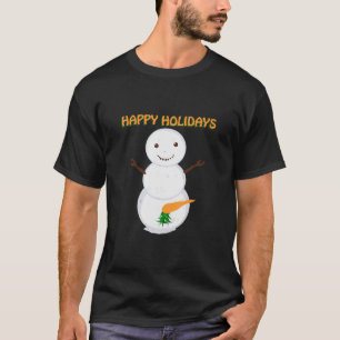 Naughty Carrot Snowman Funny Ugill Weihnachten T-Shirt