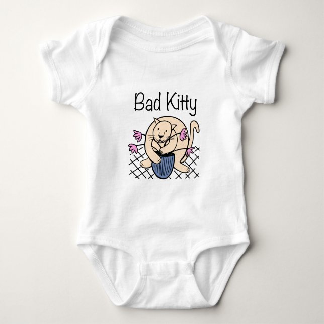 Naughty Cat Cartoon Baby Strampler (Vorderseite)