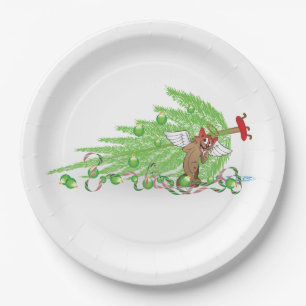 Naughty Cat Christmas Spaß Holiday Joke Bad Kitty Pappteller