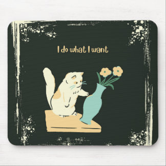Naughty Cat Stain-Resistant Mouse Pad Mousepad