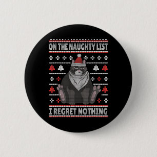 Naughty Cat Xmas hässlich Pulli I Bedret Nothing C Button