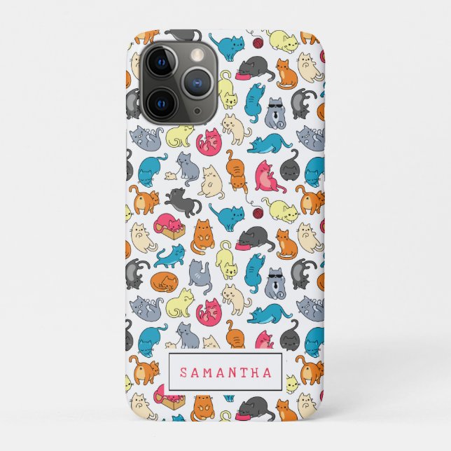 Naughty Cats Kittens Crowd Personalisiert Case-Mate iPhone Hülle (Rückseite)