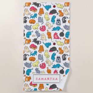 Naughty Cats Kittens Crowd Personalisiert Strandtuch