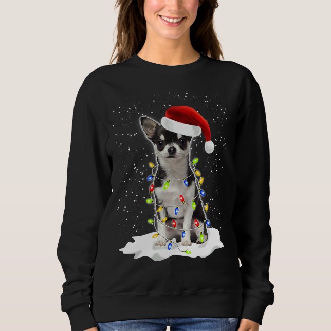 Naughty Chihuahua Weihnachtsweihnachtsweih Sweatshirt (Vorderseite)