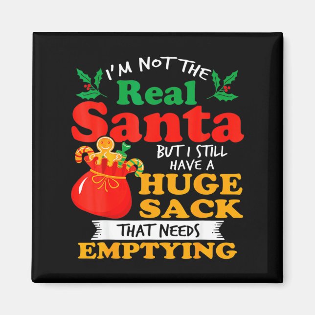 Naughty Christmas For Men Huge Package Sack Dirty  Magnet (Vorne)