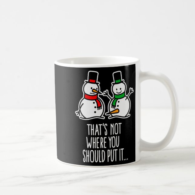 Naughty Christmas Saying Dirty Snowman Cartoon Ugl Kaffeetasse (Rechts)