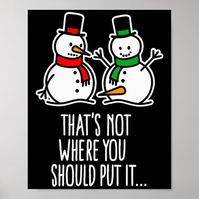 Naughty Christmas Saying Dirty Snowman Cartoon Ugl Poster (Vorne)