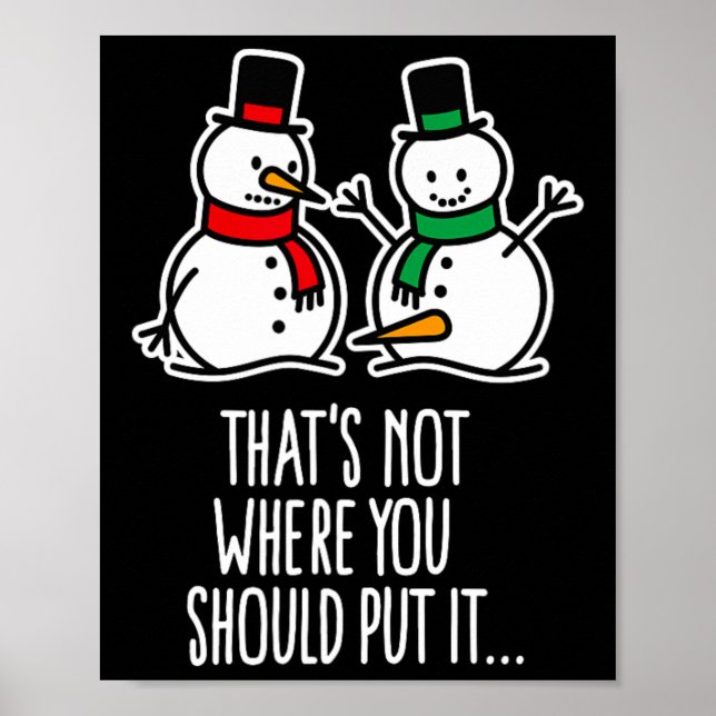 Naughty Christmas Sprichwort Dirty Snowman Cartoon Poster (Vorne)