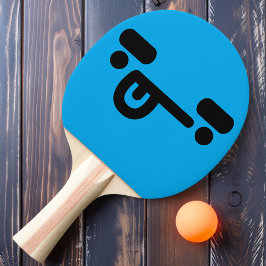 Naughty Confused Face Blue Ping Pong Paddle Tischtennis Schläger