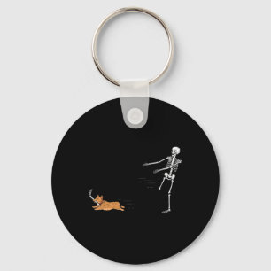 Naughty Corgi Dog Fun Skeleton Halloween Schlüsselanhänger
