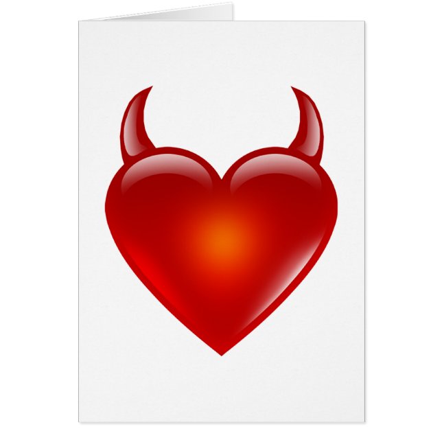 Naughty Devil Heart mit Hörnern (Vorne)