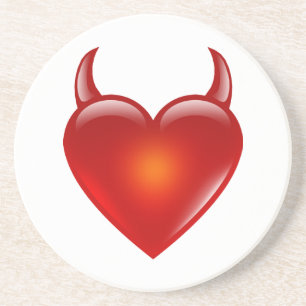Naughty Devil Heart mit Hörnern Getränkeuntersetzer