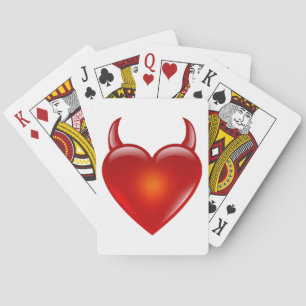 Naughty Devil Heart mit Hörnern Spielkarten
