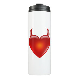 Naughty Devil Herz mit Hörnern Wasserflasche Thermosbecher