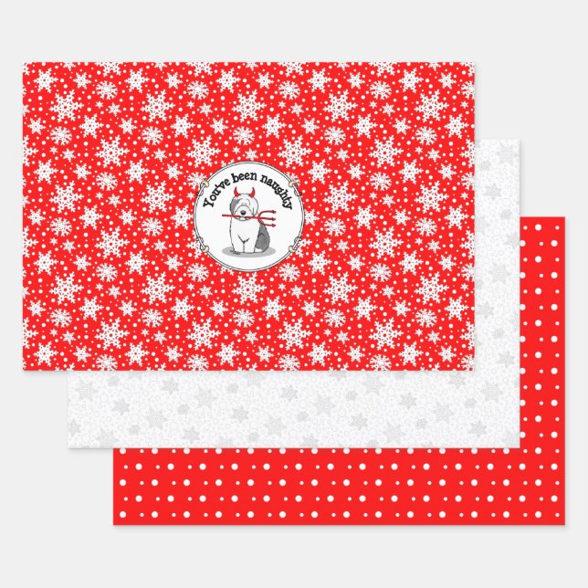 Naughty Devil Old English Sheepdog (Gray 1) Geschenkpapier Set (Set)