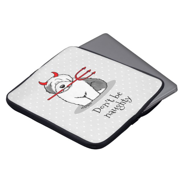 Naughty Devil Old English Sheepdog (Gray 1) Laptopschutzhülle (Vorne Oben)